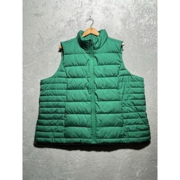 Lands' End Women's Plus 2X Emerald Green 600 FP Down Puffer Vest - Picture 1 of 11